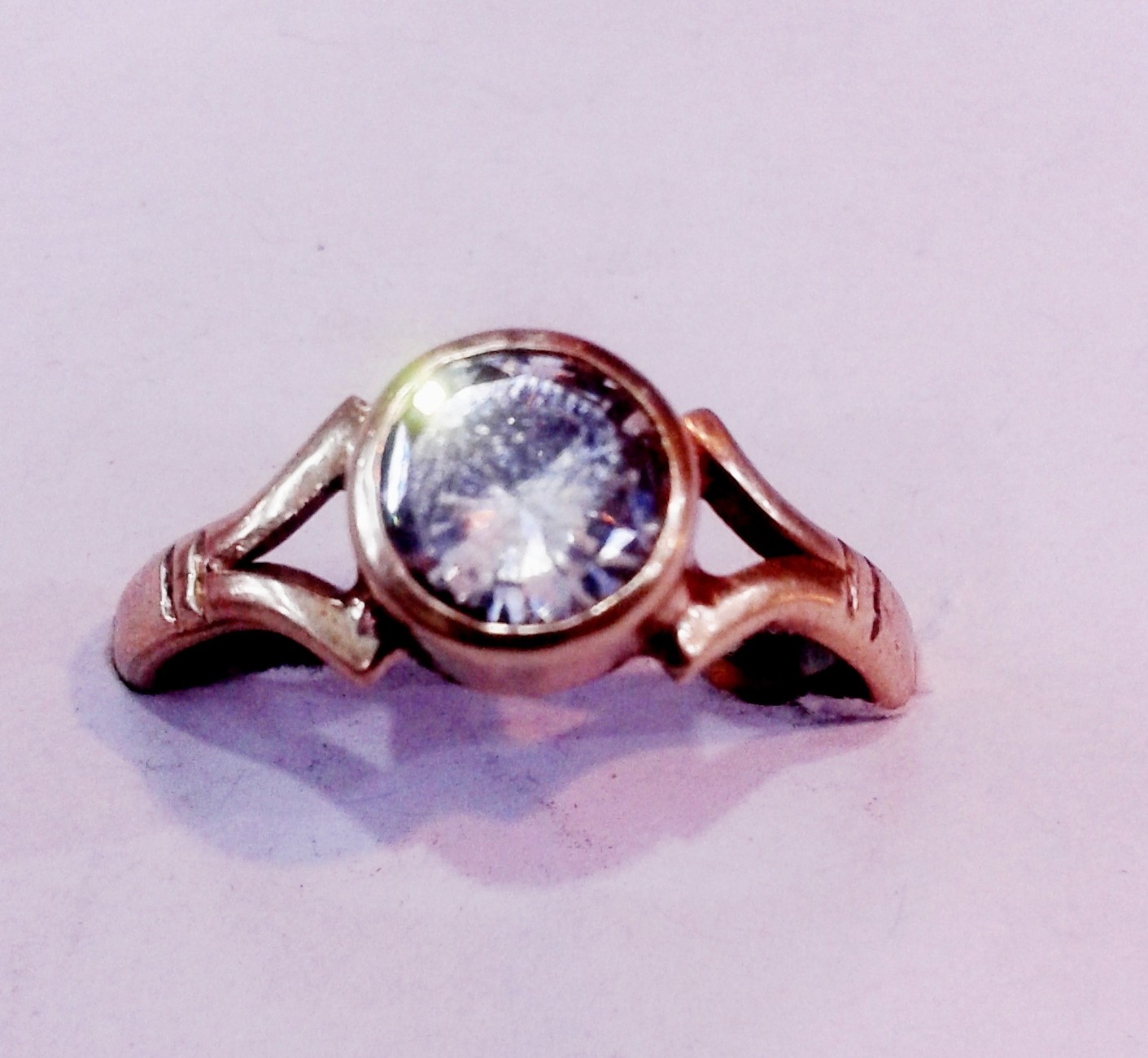 Ramneek jewels Ashtadhatu White American Diamond / zircon Ring For men ...