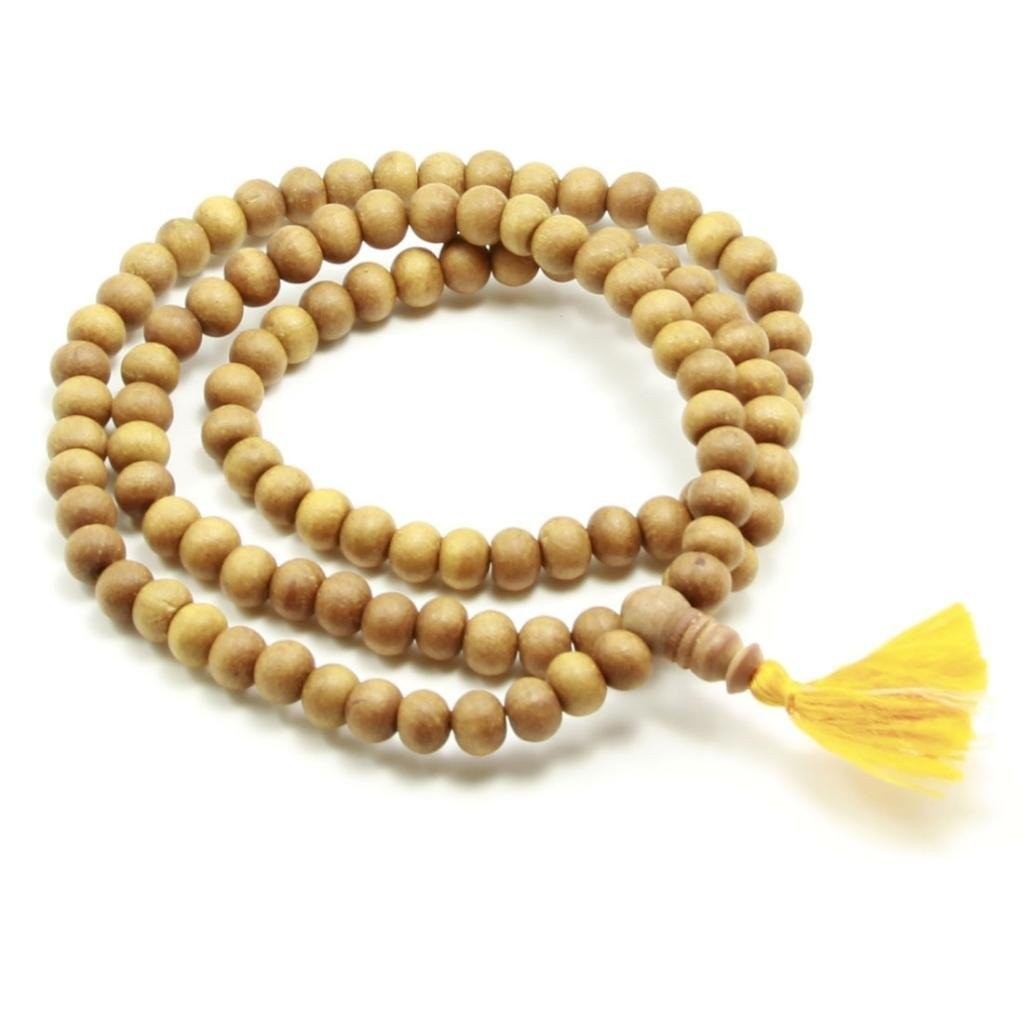 Tibetan 108ct White Bone Japa Mala Hindu Yoga Prayer Bead Necklace
