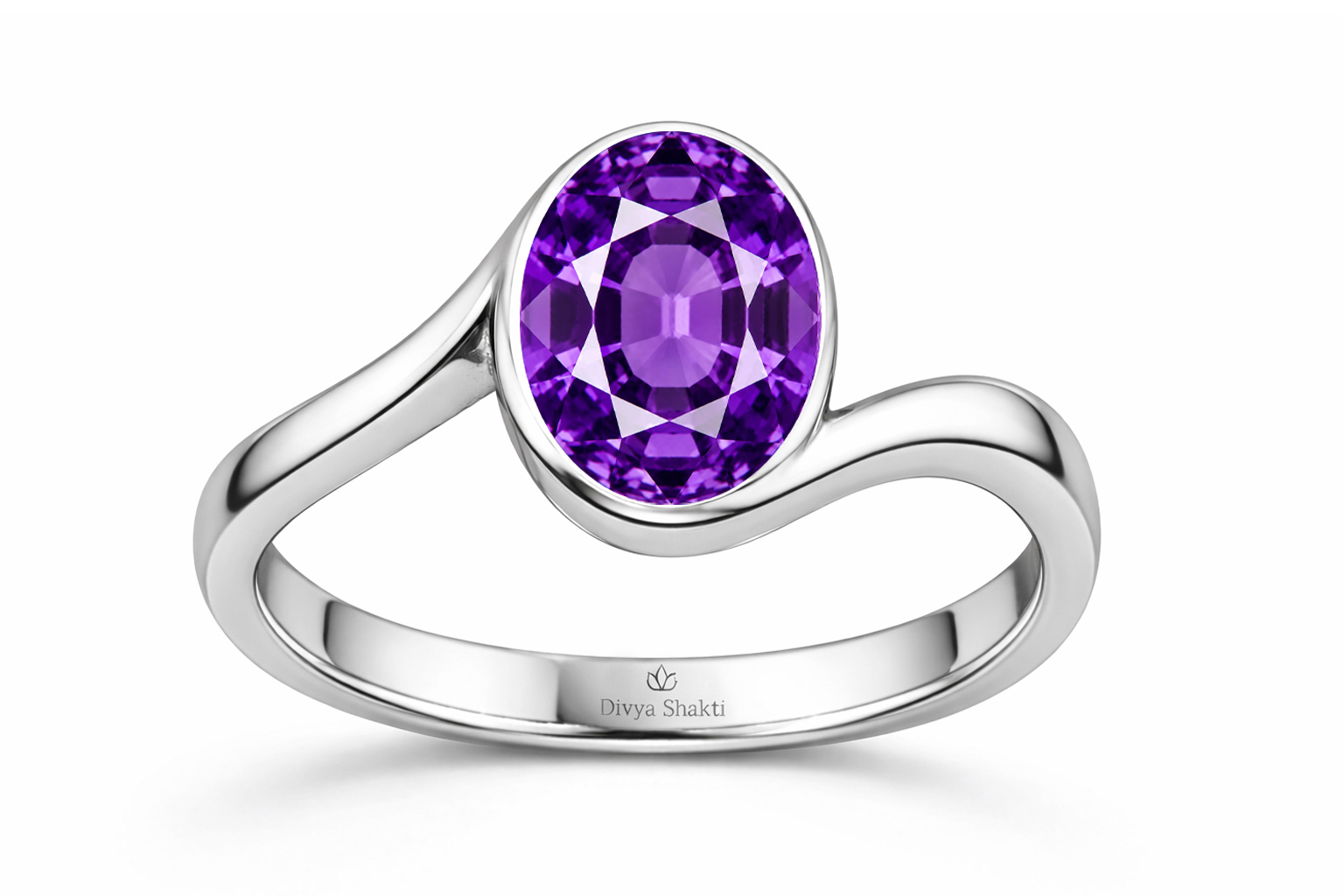 Amethyst silver women ring