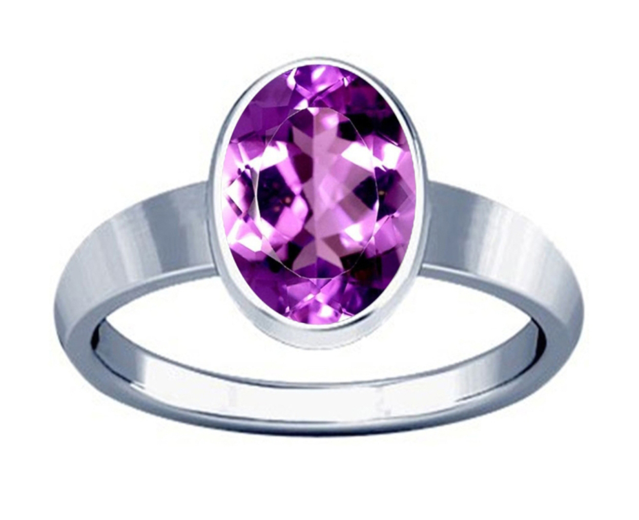 Created Opal & Genuine Amethyst Ring, Silver......................NOW