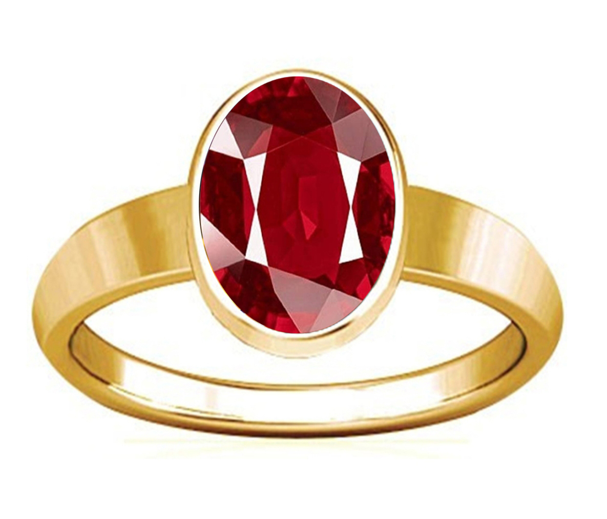 Buy kanishkaarts 8.25 Ratti Natural Certified Gold Ruby Manik Gemstone Panchdhatu  Ring for Men and Women at Amazon.in