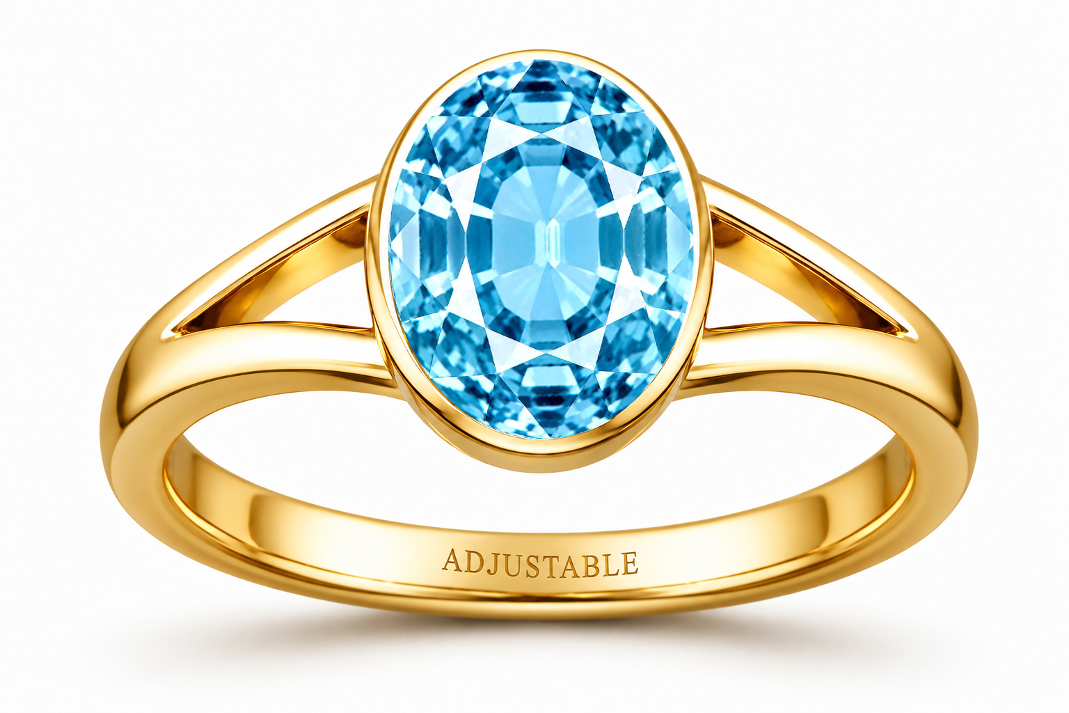 Aquamarine panchdhatu adjustable ring