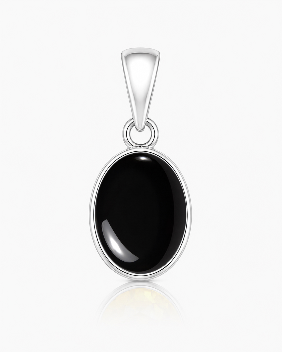 Black agate silver pendant