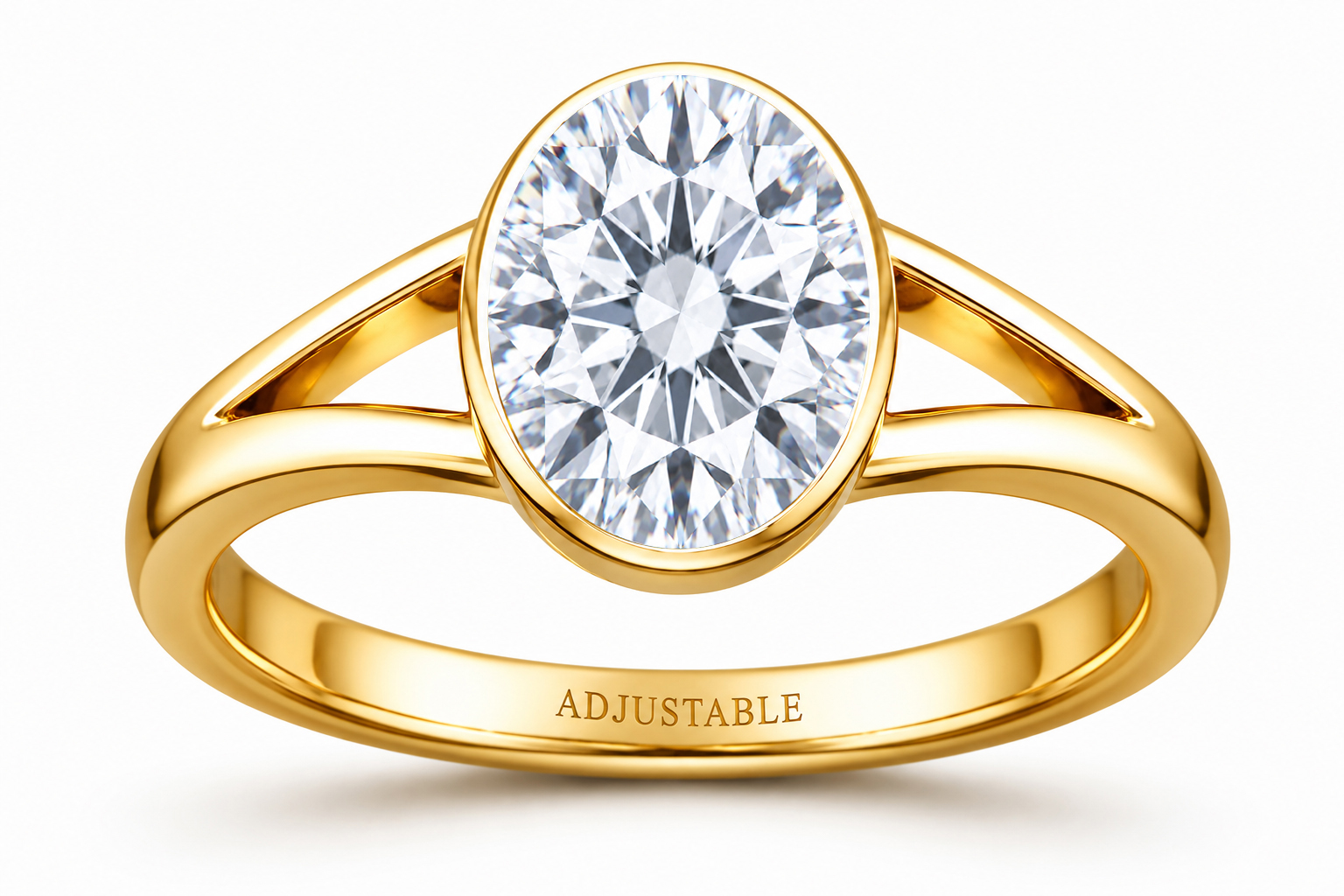 Round american diamond panchdathu adjustable ring
