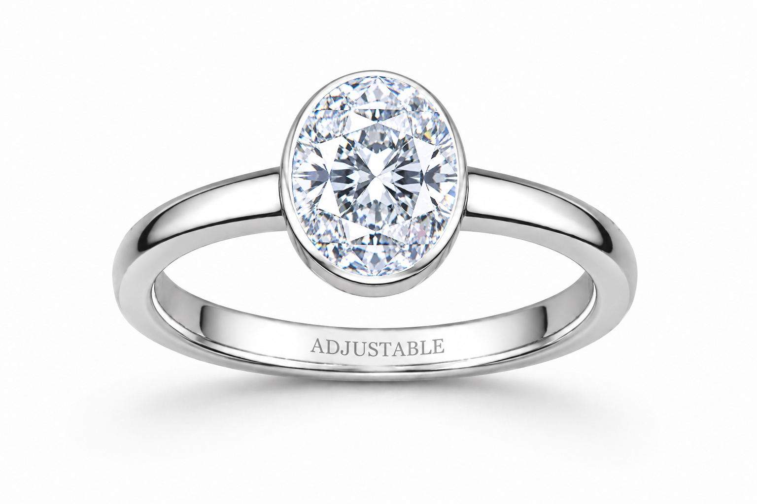 oval American Diamond silver simple adjustable