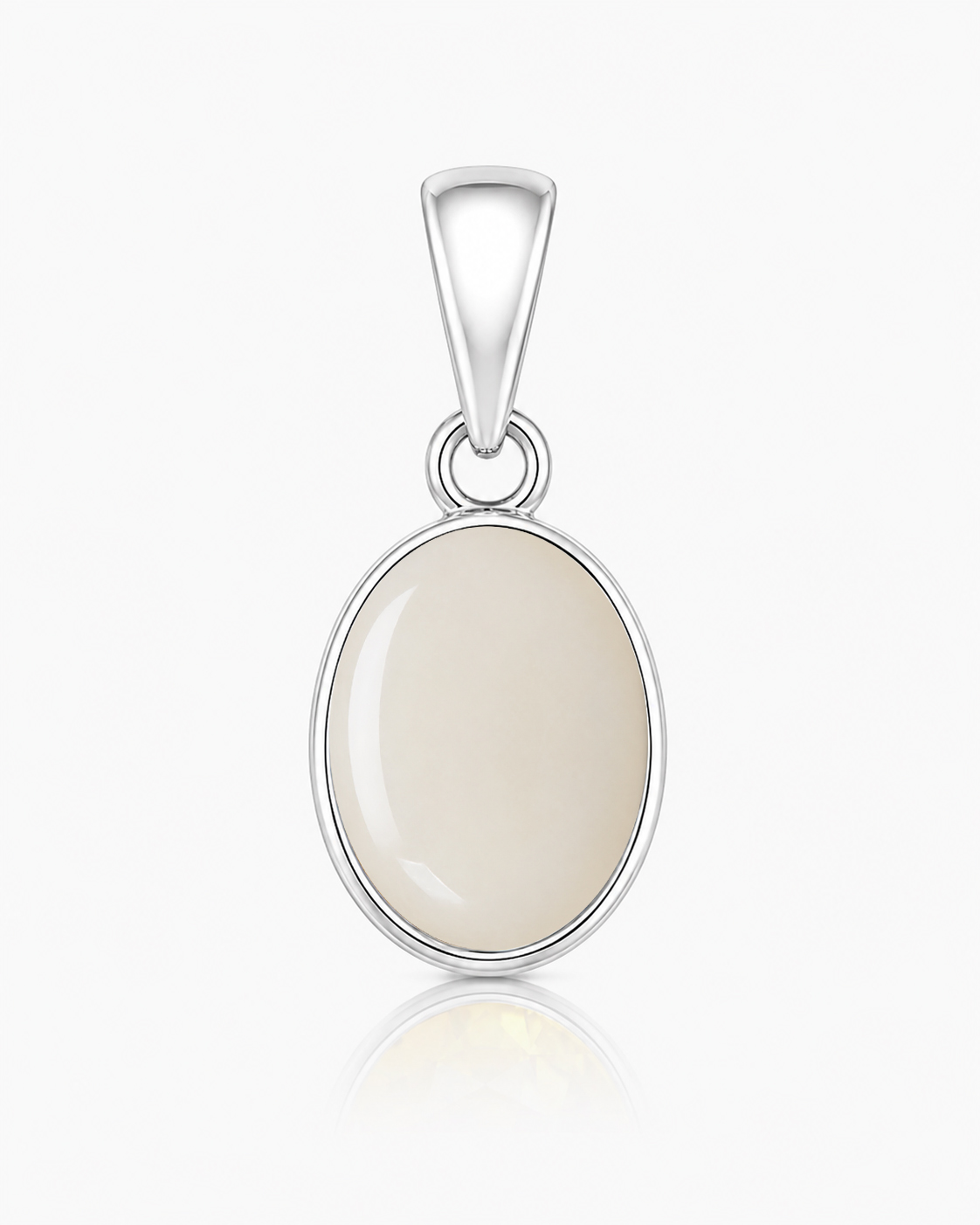 white opal silver pendant