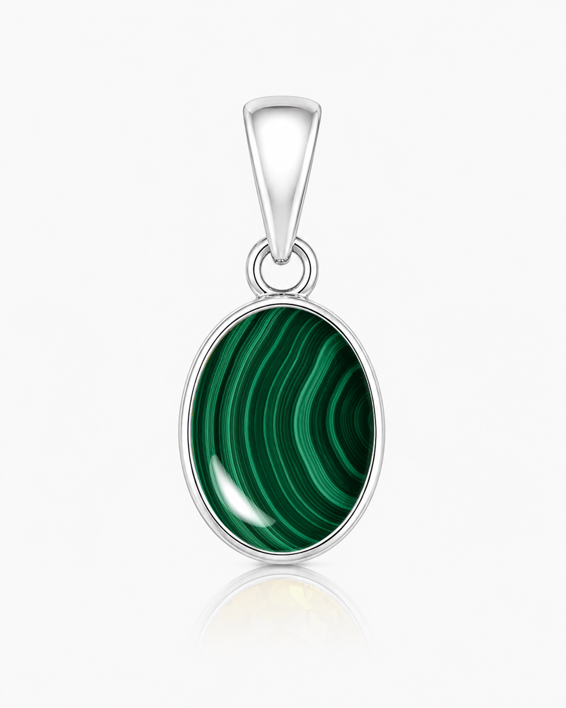Malachite silver pendant