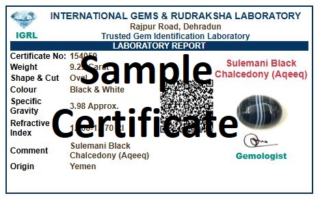 Black Chalcedony CERTIFICATE
