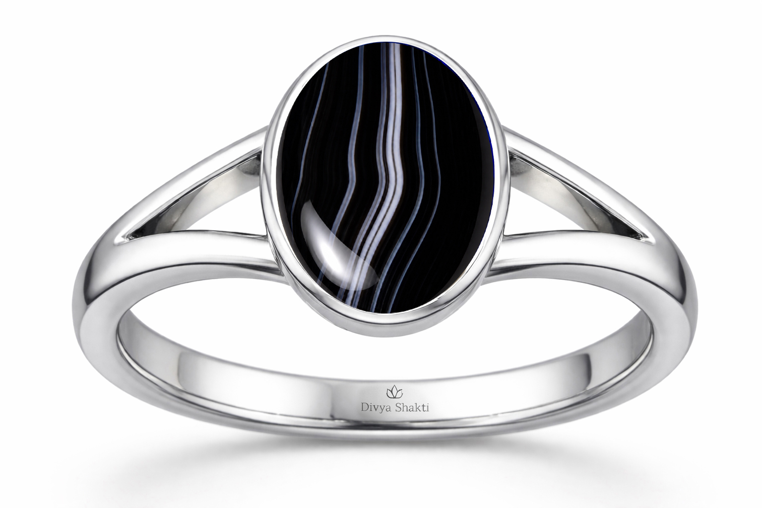 Black chalcedony silver ring