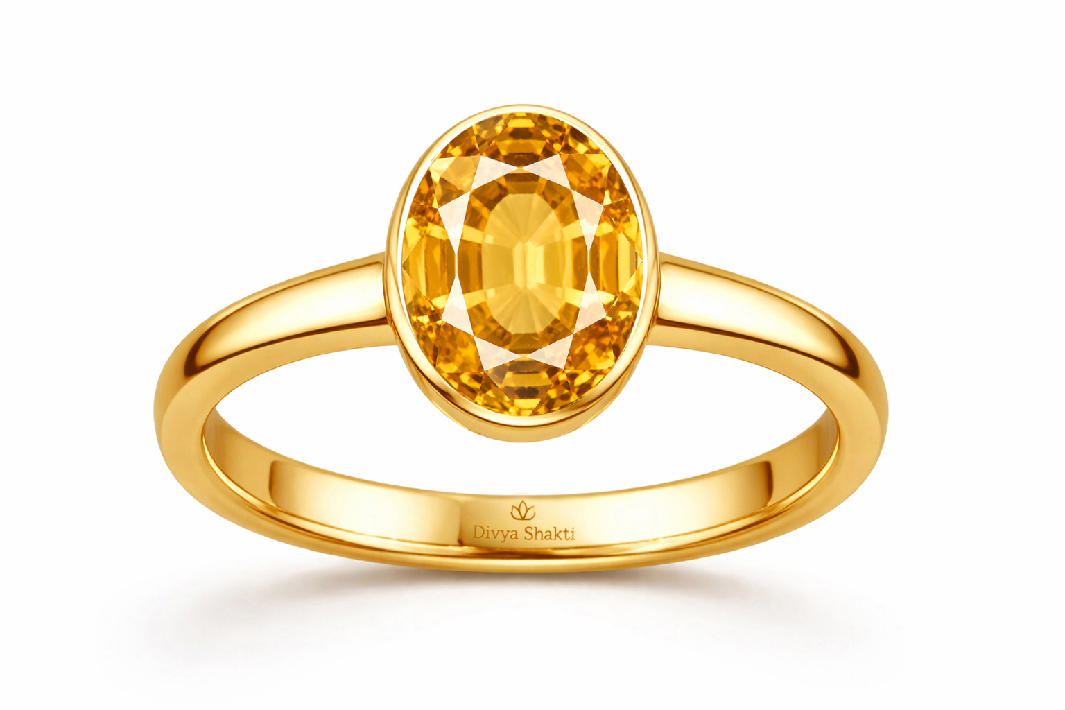 Citrine panchdhatu simple ring