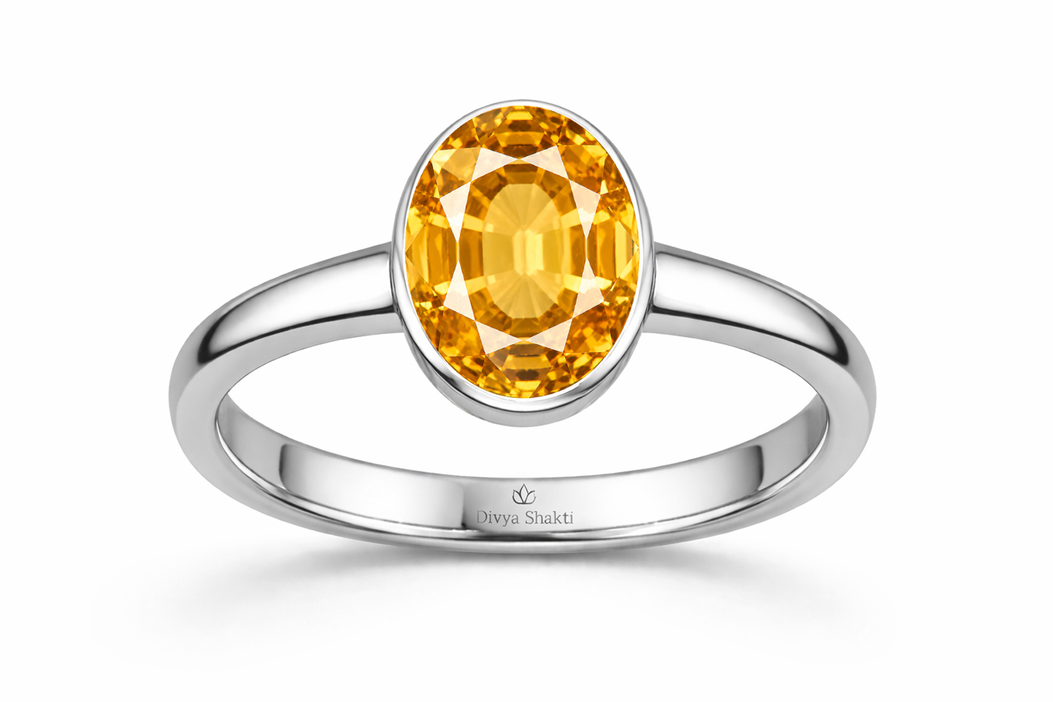 Citrine silver simple ring