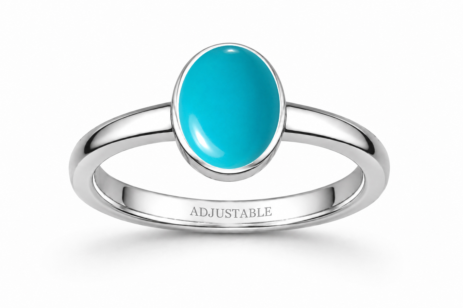 Feroza silver simple adjustable ring
