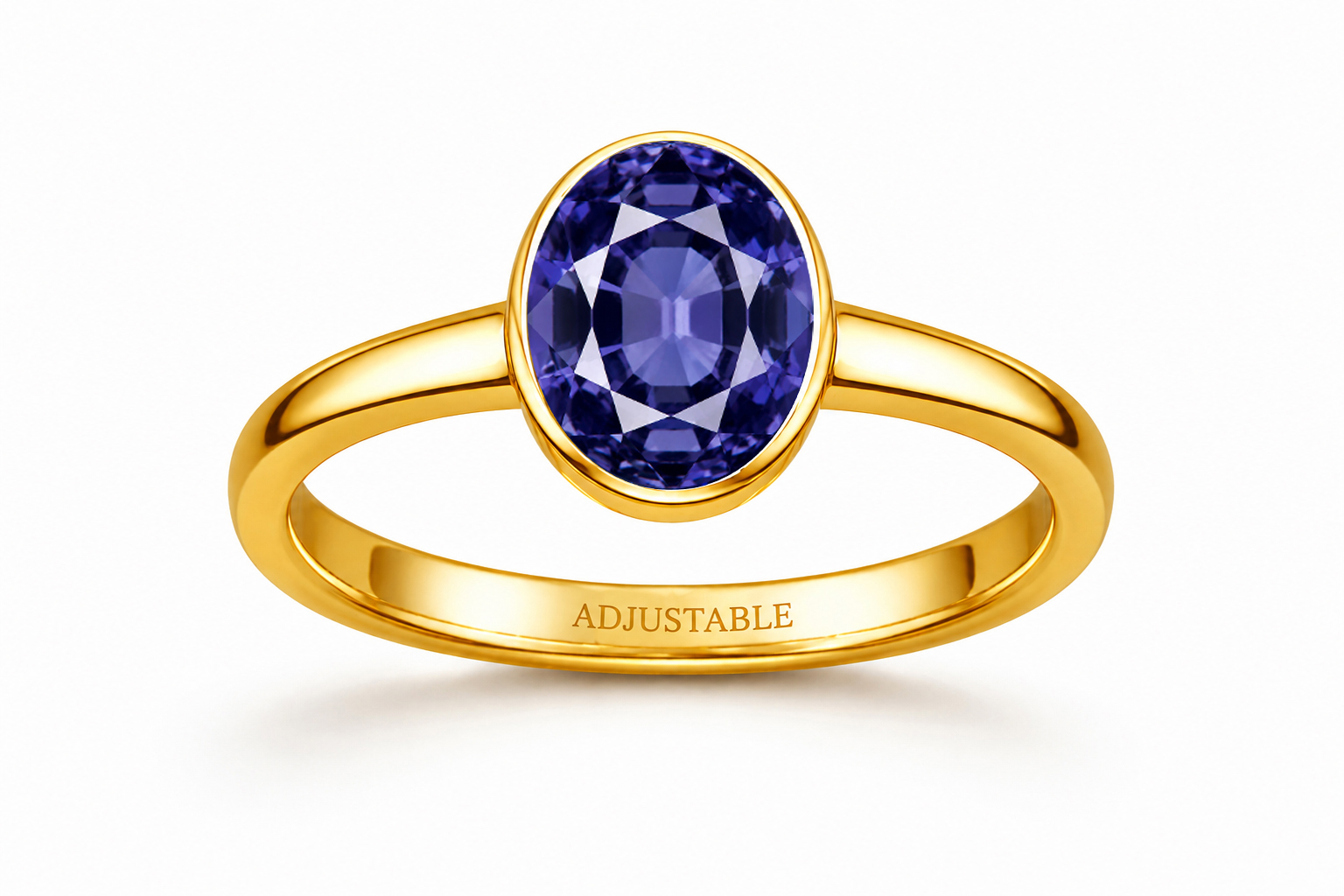 Iolite panchdhatu simple adjustable ring