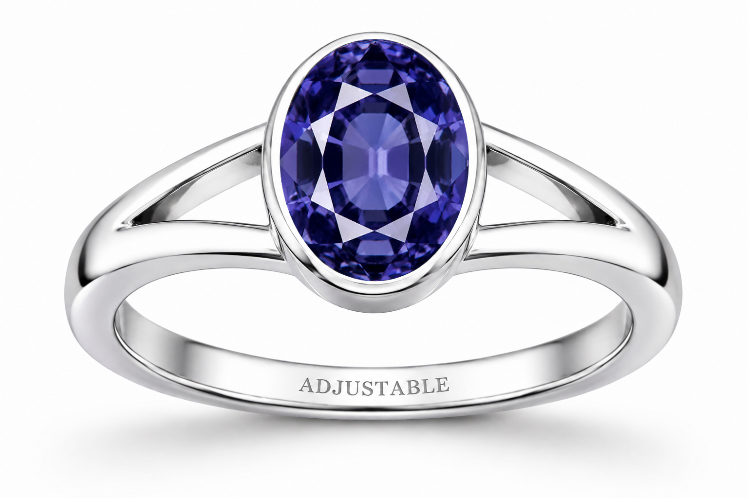 Iolite silver adjustable ring 1