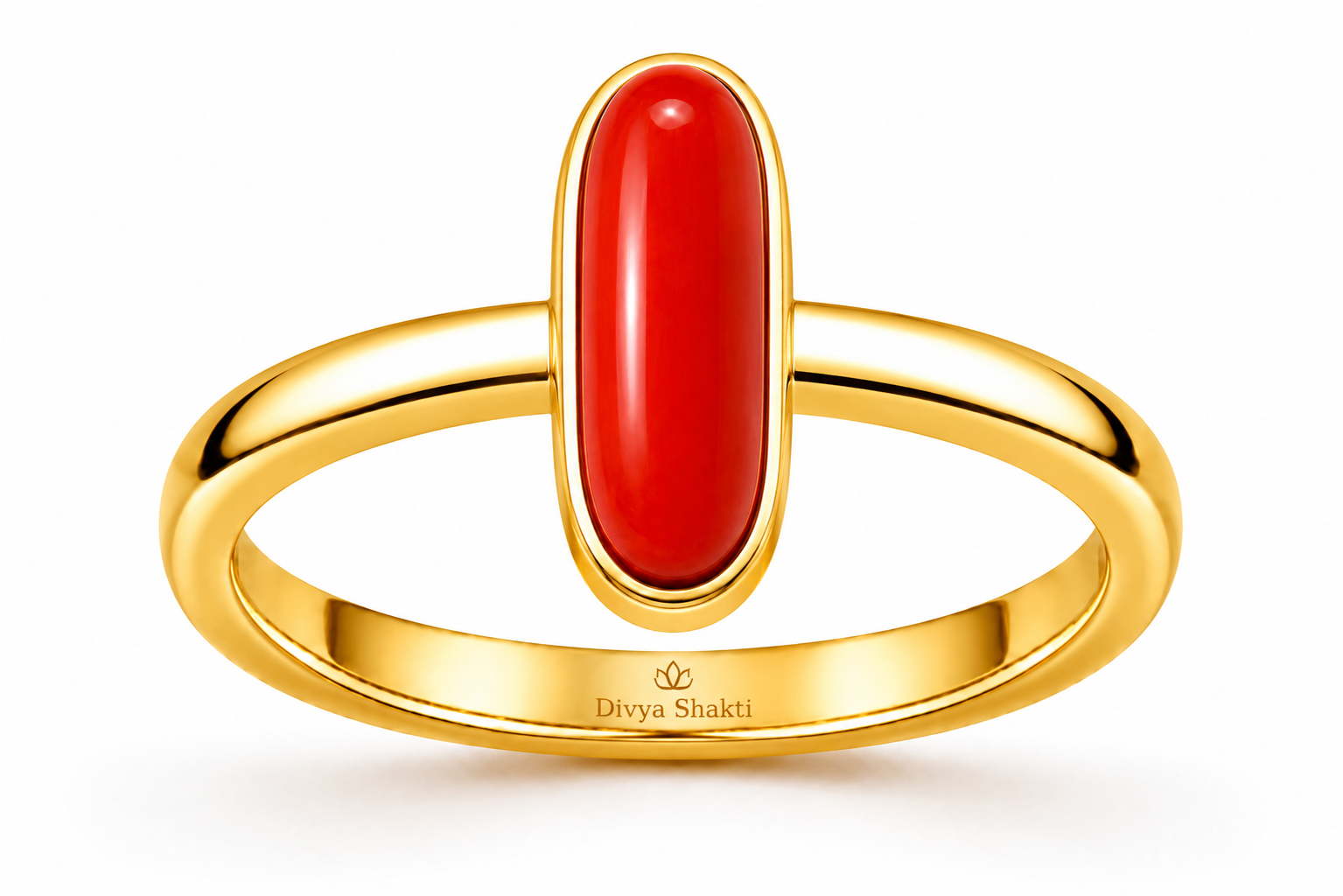 Italian Red Coral Munga panchdathu simple ring