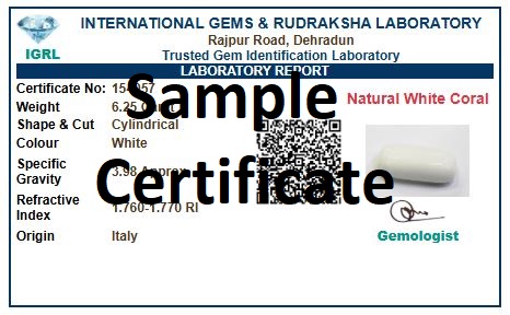 Italian white coral certificate