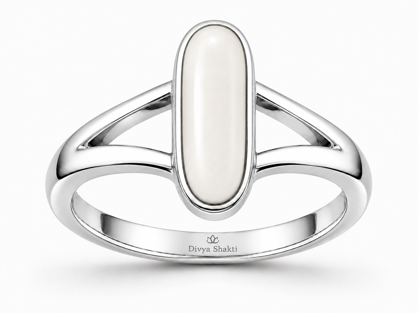 Italian white coral silver ring