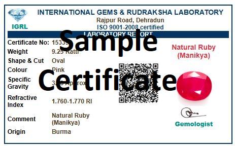MANIKYA certificate
