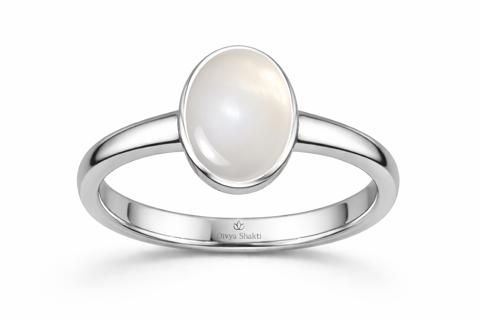 Moonstone silver simple ring