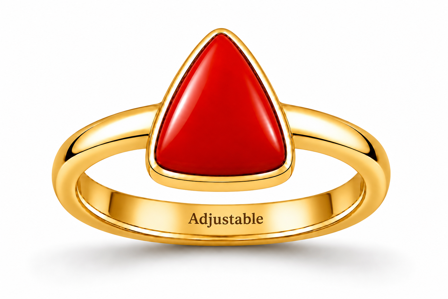 Red Coral Munga panchdathu simple adjustable ring