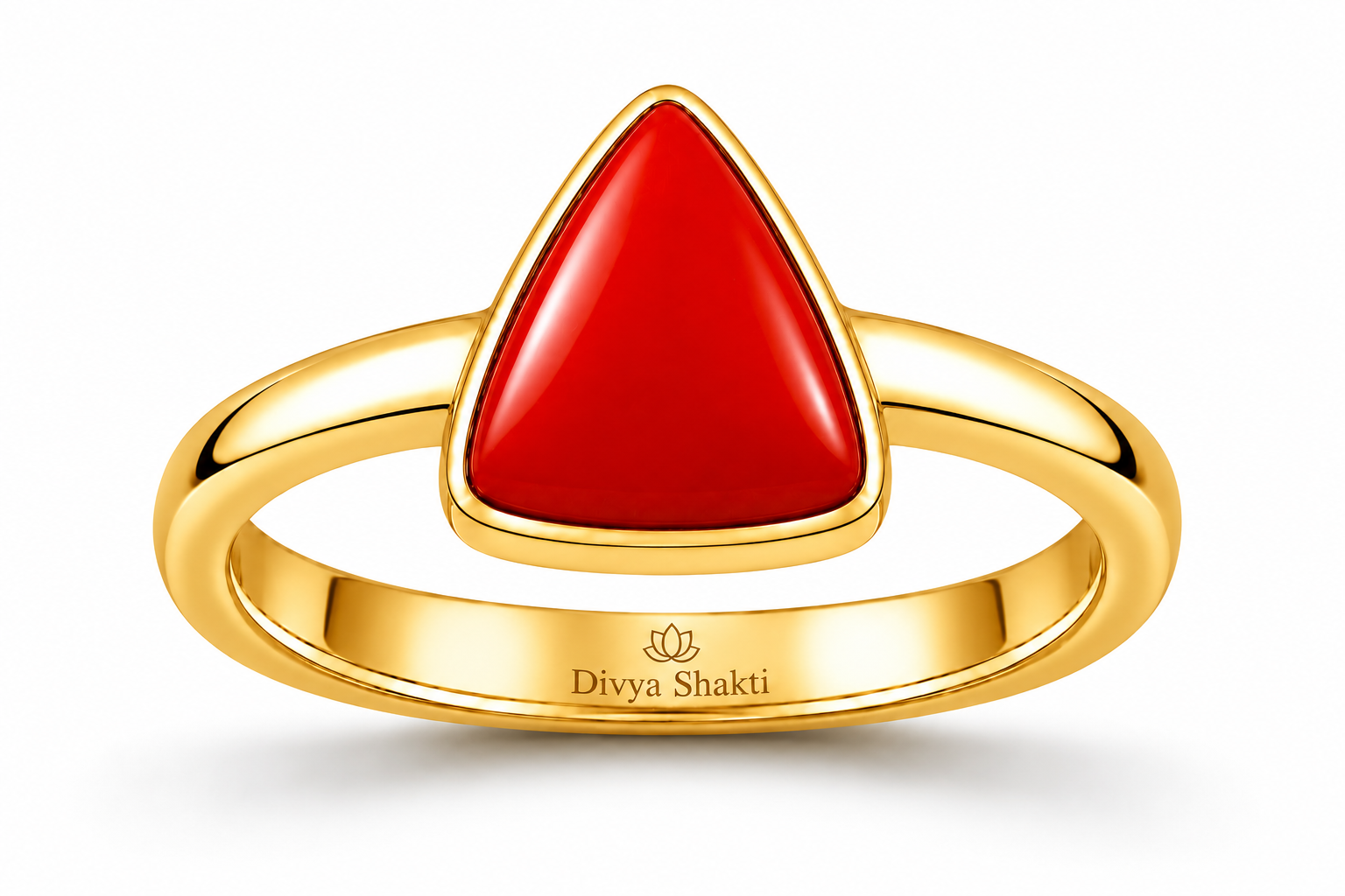Red Coral Munga panchdathu simple ring