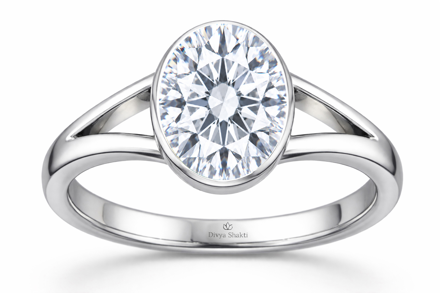 Round American Diamond silver ring