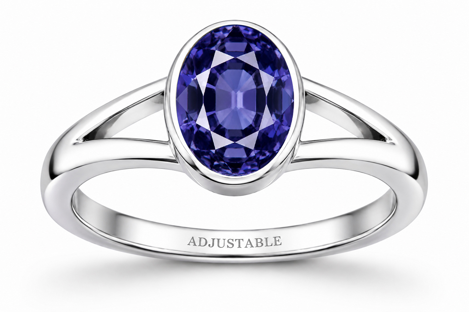 Tanzanite silver adjustable ring