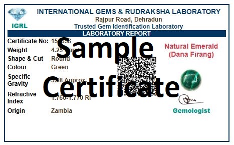 dana firang malachite certificate