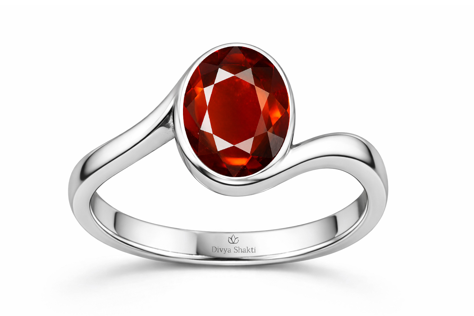 gomed silver women ring