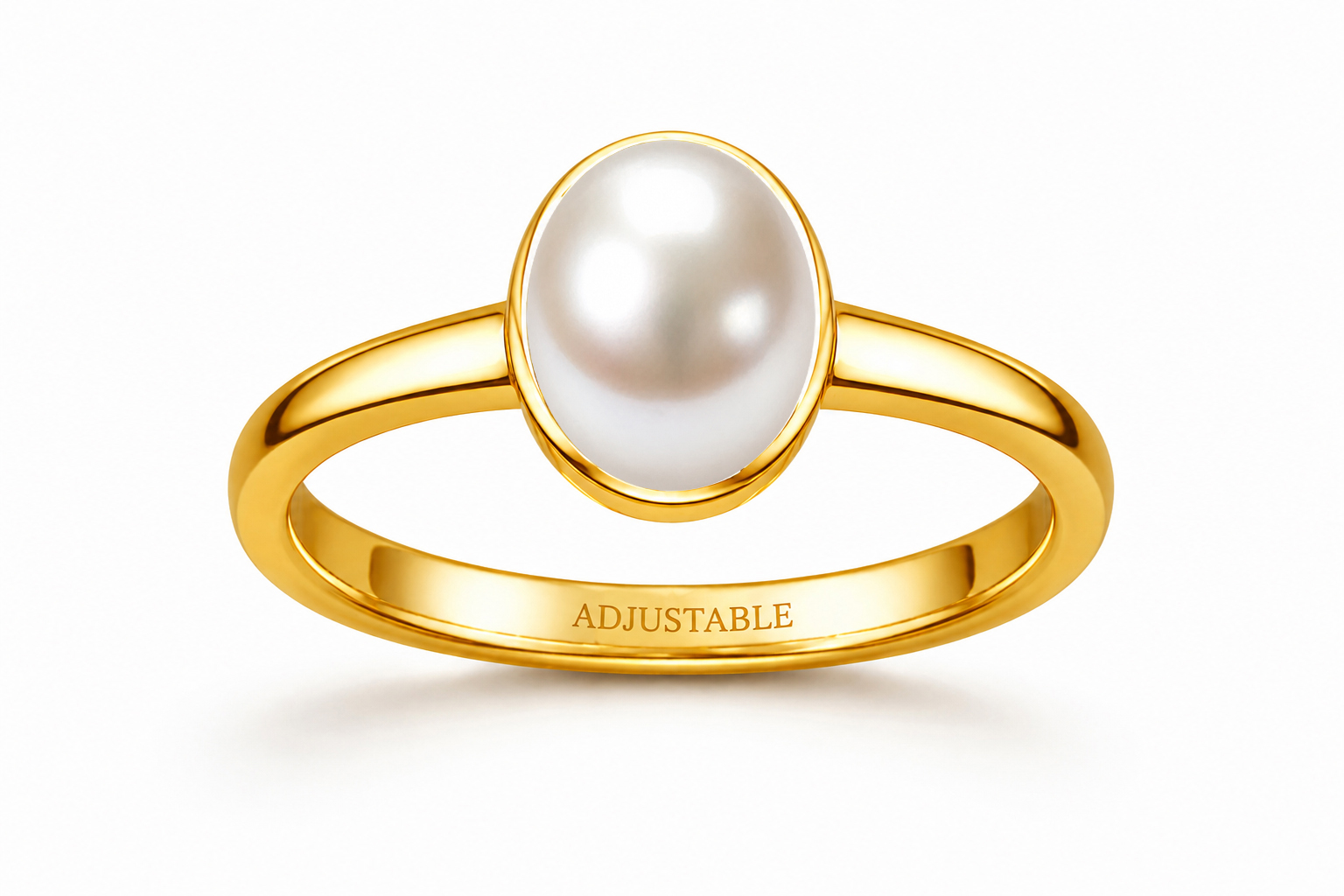 pearl moti simple adjustable ring