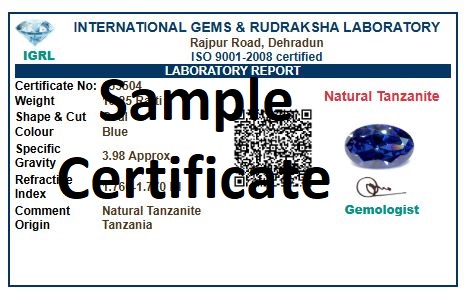 tanzanite certificate