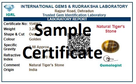 tiger stone certificate