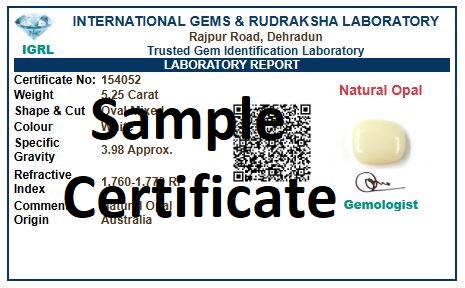 white opal certificate