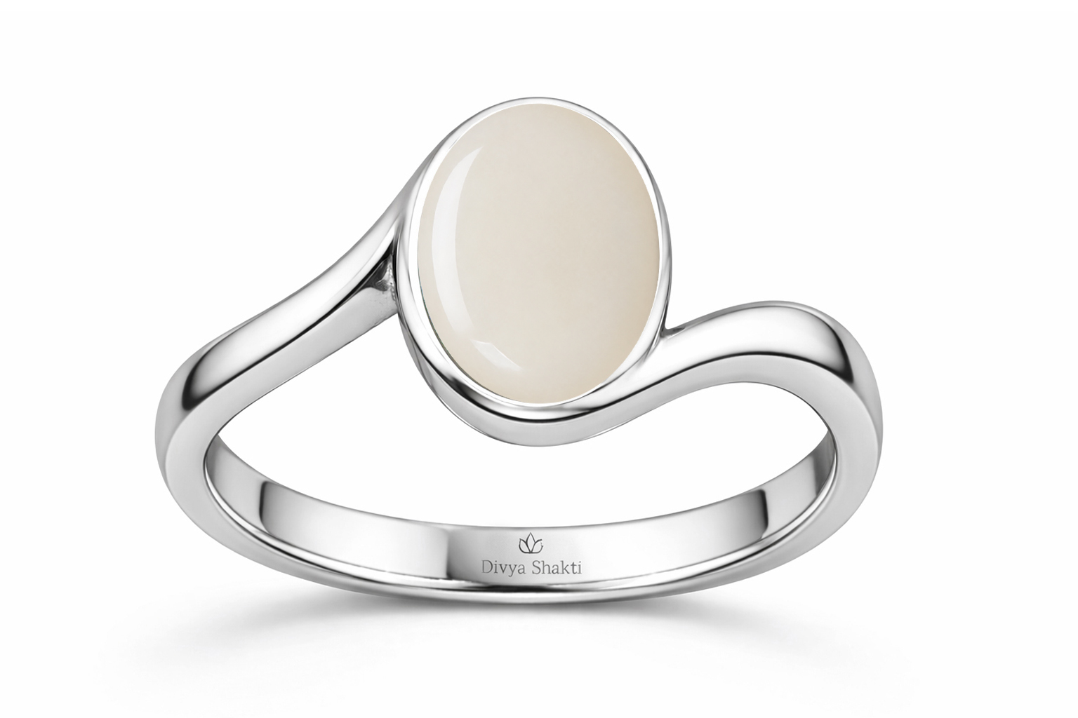 white opal silver women ring