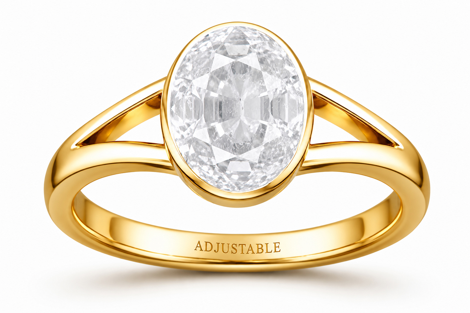 Ceylon white sapphire panchdhatu adjustable ring