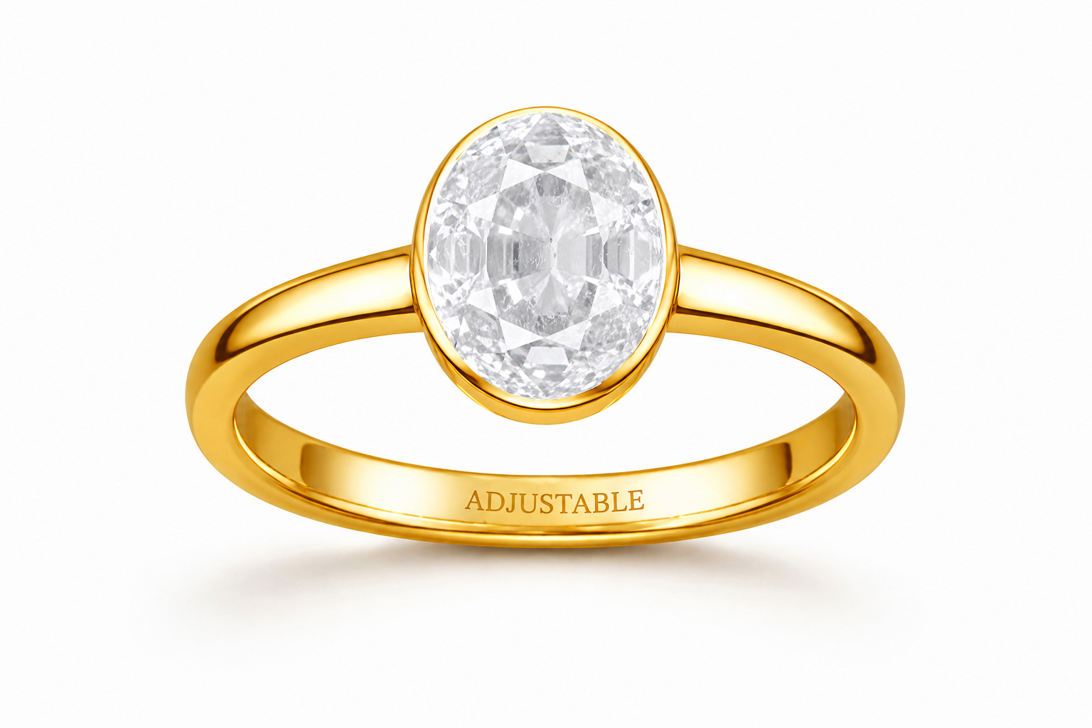 Ceylon white sapphire panchdhatu simple adjustablr ring