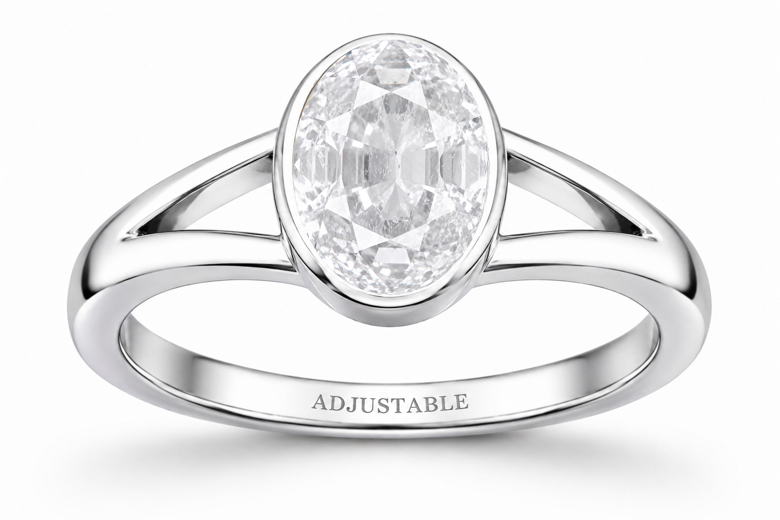 Ceylon white sapphire silver adjustable ring