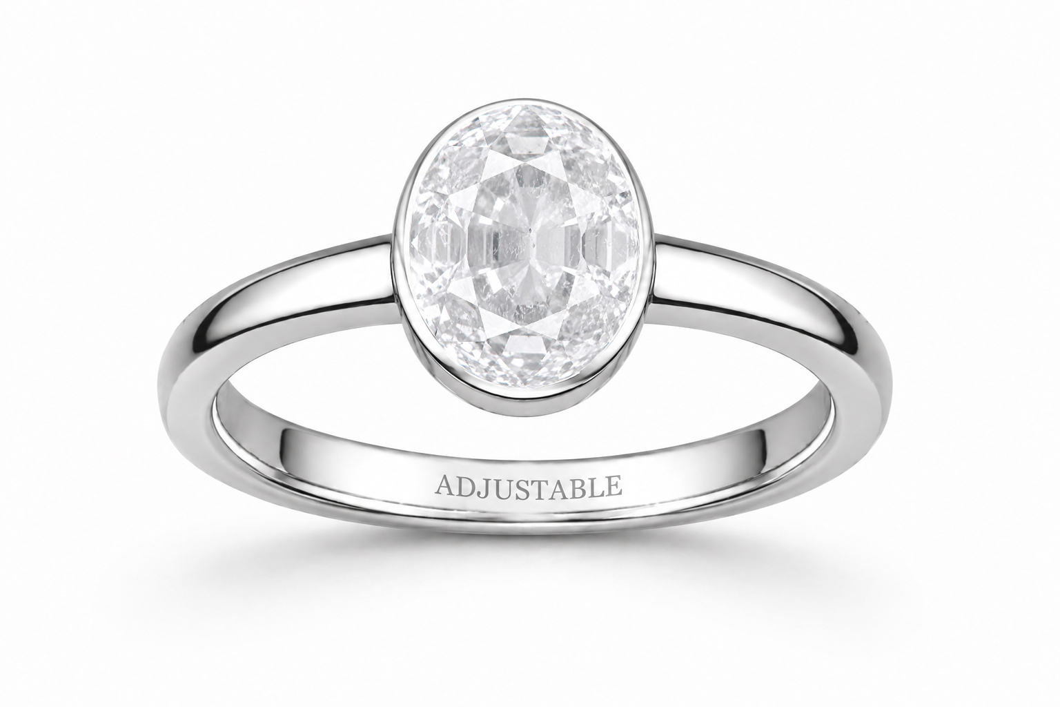 Ceylon white sapphire silver adjustable simple ring