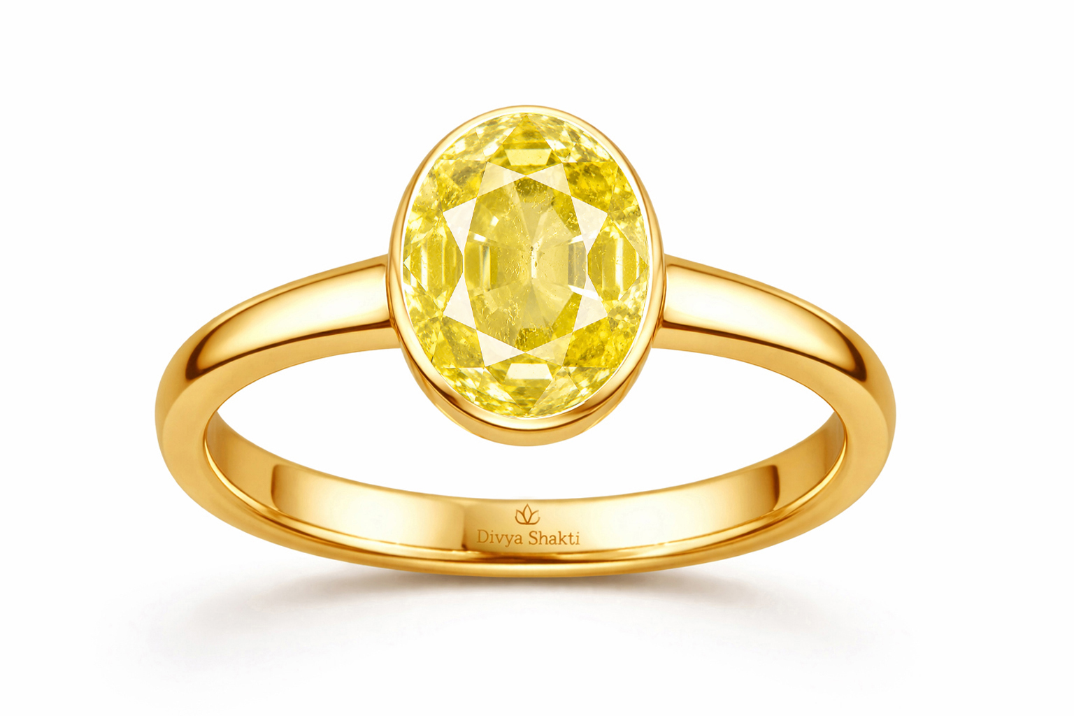 Ceylon yellow sapphire panchdhathu simple ring
