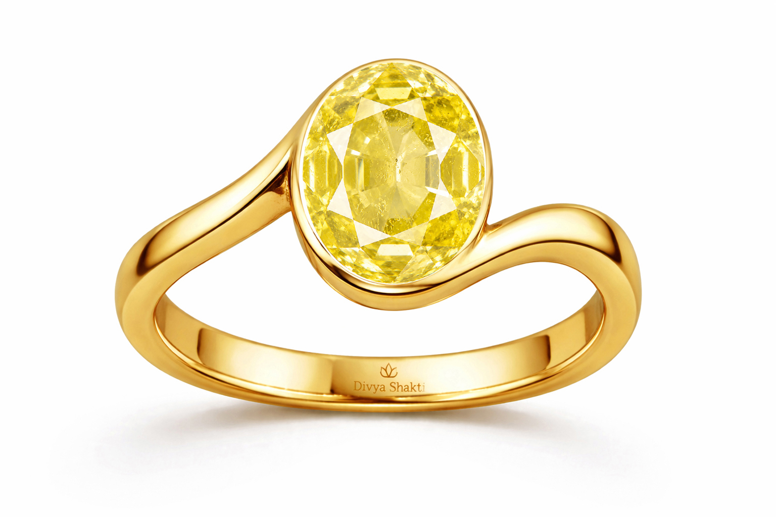 Ceylon yellow sapphire panchdhatu women ring