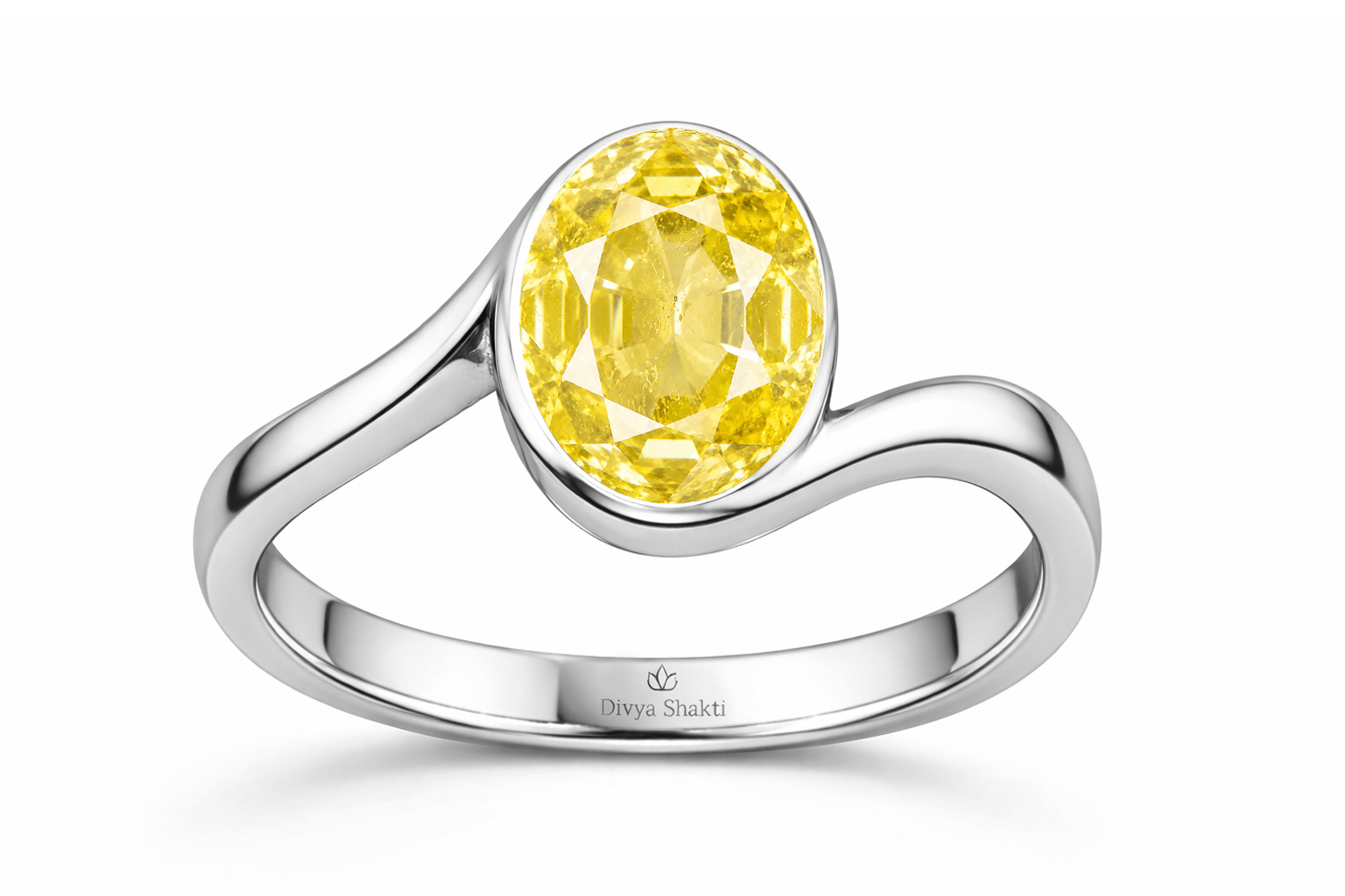 Ceylon yellow sapphire silver women ring